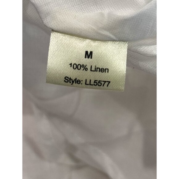 Elan White Linen Wrap Maxi Dress Boho Tiered Ruffle Beach Cottagecore M - Picture 7 of 11